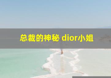 总裁的神秘 dior小姐